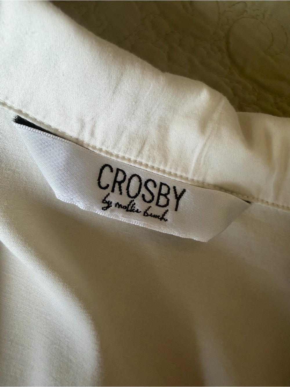 *SOLD* CROSBY by Mollie Burch Ivory Babydoll Poet Peasant Blouse Puff Sleeve M - Picture 8 of 11